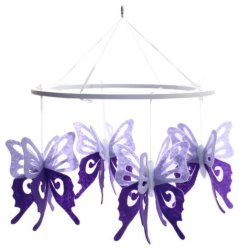Purple Butterfly Nursery Mobile