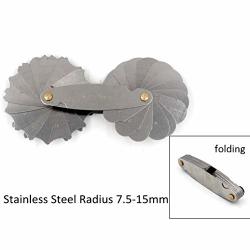 Silver Metal R7~14.5mm Gauge Fillet Set Metal Radius Gauge 26 Blade Kit 