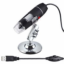 Amscope 50X To 500X USB Digital Handheld Microscope With Adjustable Stand And 8-LED Light - Compatible With Windows Mac And Android Otg Adapter Included