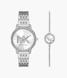 Three-hand Stainless Steel Woman's Watch And Bracelet Set MK1055SET