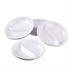 Melamine Sauce Condiment Soy Dish Side Plate 8 Pack X 3 3 4 Inch 2 Compartment