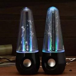 2 Pcs Colorful LED Lights Dancing Water Fountain Sound Laptop Computer Subwoofer Speakers For Xmas Halloween Gift
