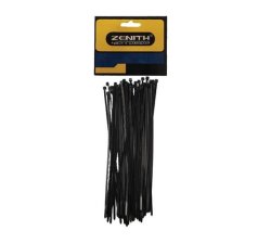 Zenith Cable Ties 4.8MM X 200MM Black - 50 Pieces Per Pack Pack Of 5
