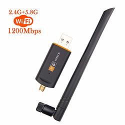 Xvz USB Wifi Adapter 1200MBPS Dual Band 2.4G 5G Wireless Adapter MINI Wireless Network Card Wifi Dongle For Laptop desktop pc Support WINDOWS10 8 8.1 7 VISTA XP 2000 Mac Os X