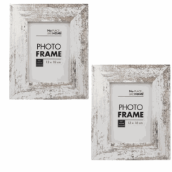 Pack Of 2 - Picture-frame Mdf White Stressed - 13 X 18CM