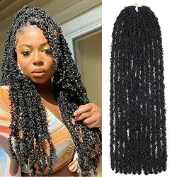 Goddess Locs Crochet Hair 6 Packs 20 Inch Straight Faux Locs Crochet Hair  for Black Women, Crochet Pre-Looped Curly Hair Soft Faux Locs Synthetic