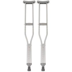 Pcp Push Button Adjustable Height Crutches Chrome Adult Regular Size