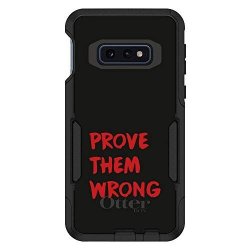 Distinctink Case For Samsung Galaxy S10E 5.8" Screen - Otterbox Commuter Black Custom Case - Prove Them Wrong - Black & Red