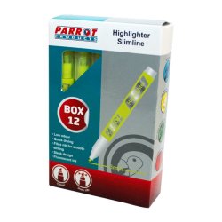 Slimline Marker Highlighters Box Of 12 - Yellow