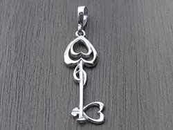 Love Heart Key Pendant Sterling Silver 925 Friendship Necklace Charm Fine Jewelry