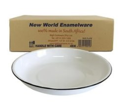 New World Enamel Rice Plate 26CM White -box Of 48