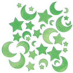 Glow In The Dark Moon & Star Stickers Assorted Self Adhesive Foam Shapes Embellishments Children's Crafts Pack Of 120