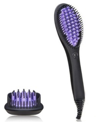 La Mene Hair Straightening Ceramic Brush - Black & Purple