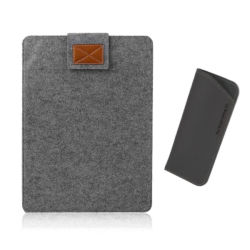 Slim Felt Laptop Sleeve For Macbook laptop tablet Upto 13" & Sunglass Case- Dark Grey