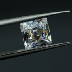 Better Than Moissanite - "the 80 Facet" 5.0ct. 8 Mm. Square Cut Diamond Simulate - 80 Facets