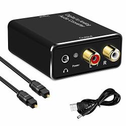 Suitable for Toslink to Coaxial and Coaxial to Toslink Black . Hakeeta 3.5mm Audio Converter DAC Converter Digital Coaxial Digital-to-Analog Converter