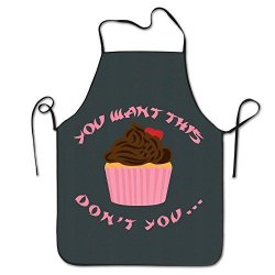 Gamsjm Personalized Kitchen Aprons Cupcake Light Girl Customized Home Kitchen Professional Chef Cook Barbecue Bbq Bib Apron Dress For Womens Mens Wife Ladies