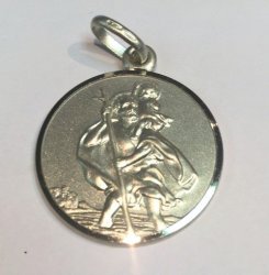Sterling Silver-saint Christopher 18 Mm Wide