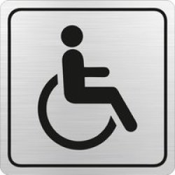 Parrot Products Disabled Toilet Symbolic Sign Black Printed On Brushed Aluminium Acp 150 X 150MM