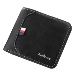 Pu Leather Tri-fold Horizontal Wallet For Men