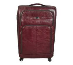 - Stylish Luggage Bag Set Of 1 Pu Leather Travel Suitcase - 30 Inch - Red