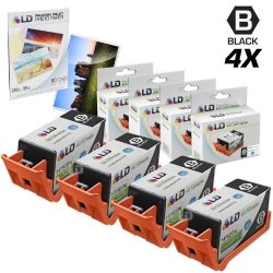 Ld Remanufactured Replacement For Hp 920XL 920 CD975AN Black Ink Cartridges 4PK For Officejet 6000 6500 7000 & 7500A + Free 4X6 Photo Paper