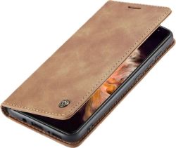 Samsung A71 Leather Flip Cover Brown