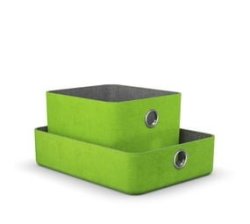 - Felt Storage Boxes Green Set Of 2