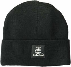 Timberland Men's Short Watch Cap With Woven Label Black One Size