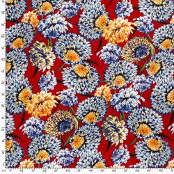 Cotton Satin Dahlia Flowers Red 19124-015