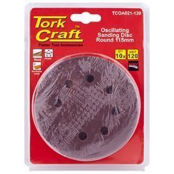 Tork Craft Oscilating Sandpaper A o 115mm 10pc Round 120grit