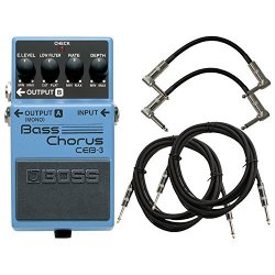 Boss CEB-3 Bass Chorus Pedal Bundle W 4 Cables