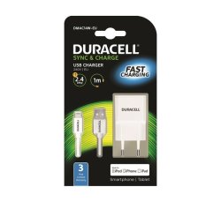 Duracell 2.4 Amp Apple Wall Charger Black