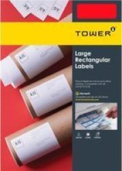 A4 Inkjet Laser Colour Labels - Red 210 X 298MM 100 Sheets - 1-UP