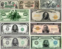 U.s. Currency Dollars Money Bills Vintage Art 100 000 And More 11 X 14 Puzzle
