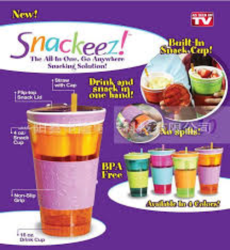 Snackeez 2 In 1 Cup And Snack Travel Cup For Kids And Adults