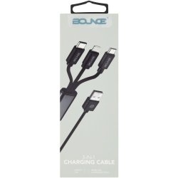 Bounce Cord Series 3-IN-1 Charge Cable Pink