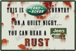 Landrover Vs Jeep - Classic Metal Sign