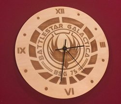 Battlestar Galactica Laser Cut Wood Clock
