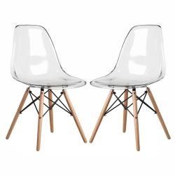 Sinclair Transparent Chairs Set Of 2 - Modern Dining Essentials