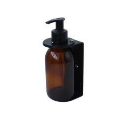 Single Dispenser 200ML - Matte Black With Amber Bottle