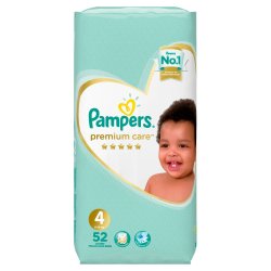 Pampers Premuim 52 Nappies Size 4 Value Pack
