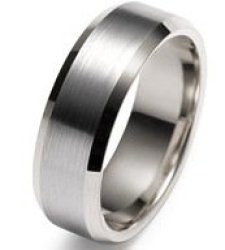 Cool Beveled Edge 316l Stainless Steel Band Wedding Ring - Size 14 Z+3