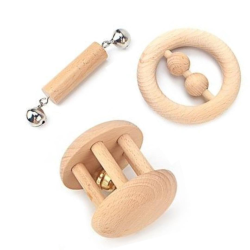 Montessori Waldorf Infant Wooden Rattle Set Kit