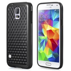 Samsung Galaxy S5 Case Fosmon Dura-hologram Stereoscopic Illusion Dual Layer Bumper Case For Samsung Galaxy S5 - Retail Packaging Black Bumper