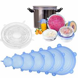 Longzon 14PCS Silicone Stretch Lids Reusable Durable Food Storage Covers For Bowls 7 Different Sizes To Meet Most Containers Dishwasher & Freezer Safe
