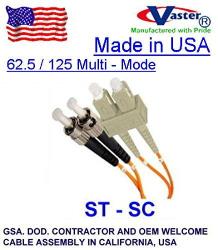 Superecable - 1000FT St sc Multimode Duplex OM1 62.5 125 Fiber Optic Cable Made In Usa - Taa Compliant
