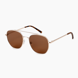 Squared Aviator With Gold Frame Sunglasses