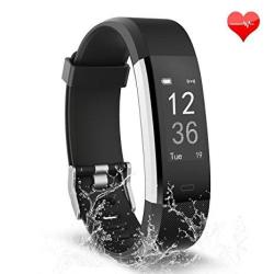 FITNESS Tracker Waterproof Activity Tracker Heart Rate Monitor Bluetooth Smart Watch Bracelet Wristband Sleep Monitor Pedometer With Replacement Strap For Android And Ios Smartphone Black-blue