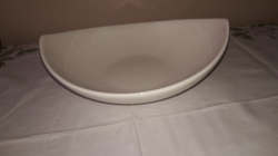 White Olive Shaped Deep Serving Plate